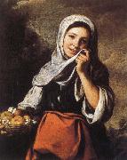 Bartolome Esteban Murillo, Rural girls and flower basket